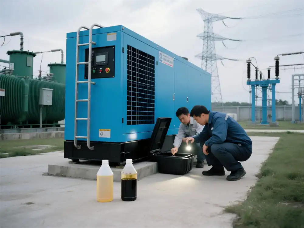What can oil analysis reveal about a diesel generator's condition?